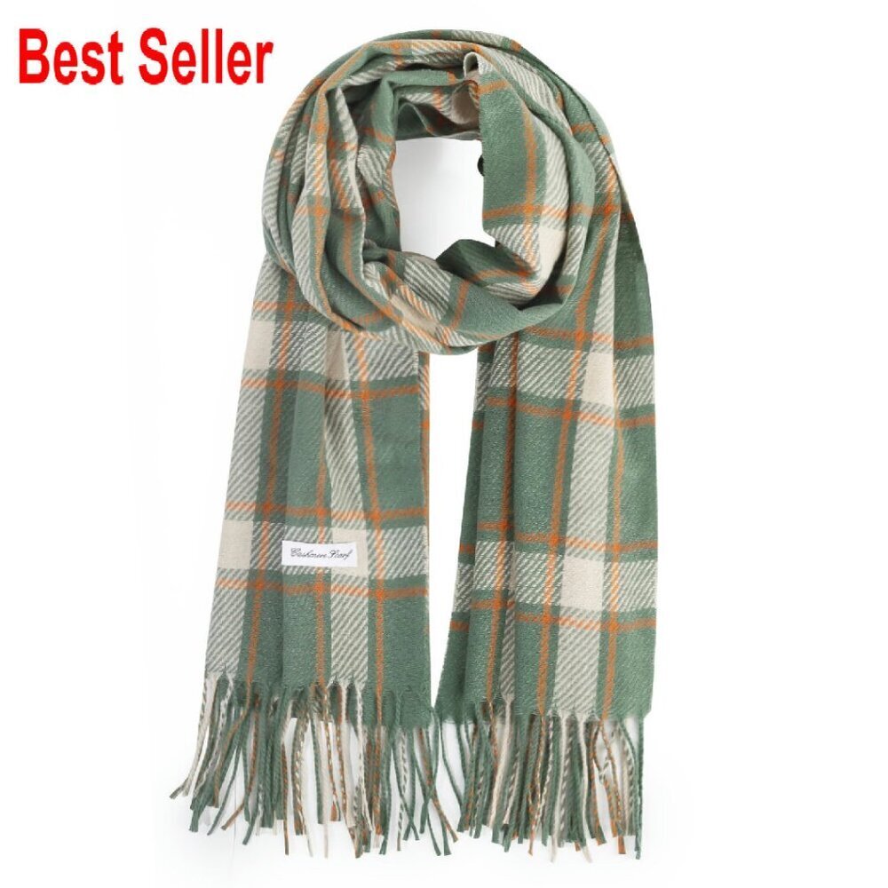 Oversized Winter Scarf Shawl Plaid Tassel Blanket Wrap Soft Warm Classic